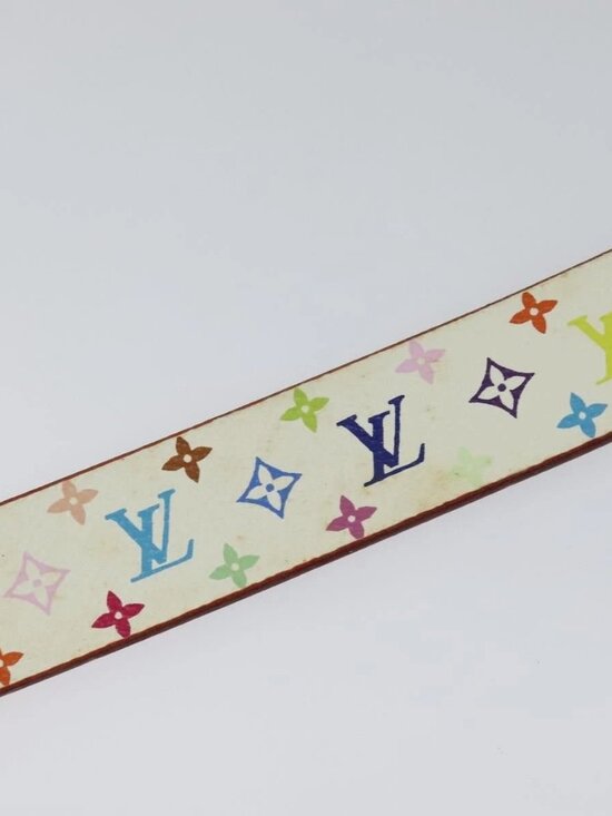 LOUIS VUITTON Monogram Multicolor Ceinture Carre Belt White M9270U LV Auth MY153 main image 12